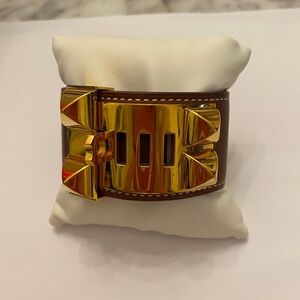 Gold and Brown Cuff Bracelet